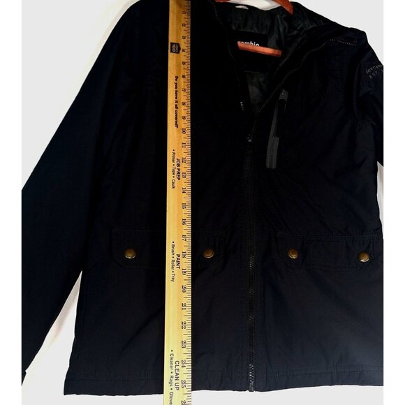 Abercrombie Mens Hooded Lined Cloth Jacket Size Small Black Hook & Latch Sleeves - Picture 14 of 15